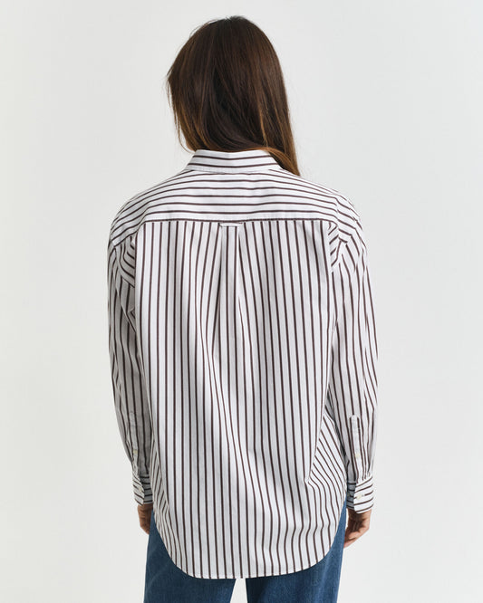 Relaxed Fit Hemd aus gestreiftem Popeline