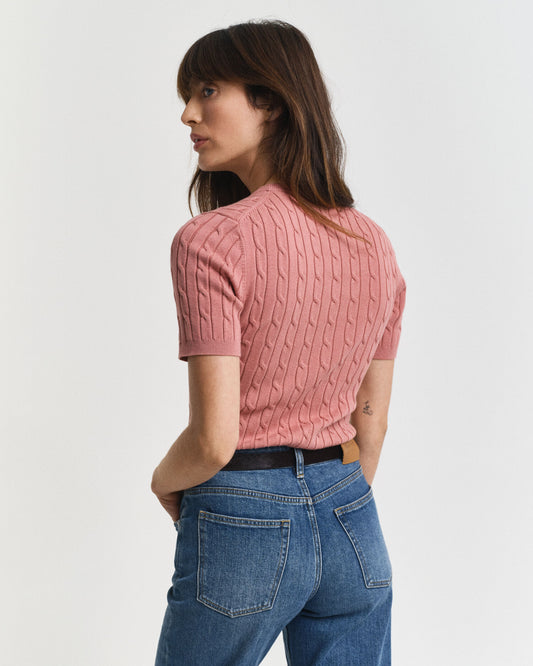 Pullover aus Stretch-Baumwolle mit Zopfmuster