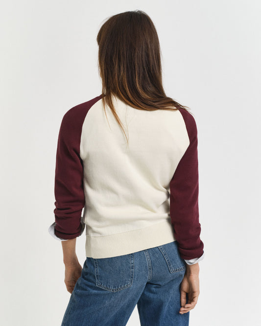 Color Block Crew-Neck-Pullover