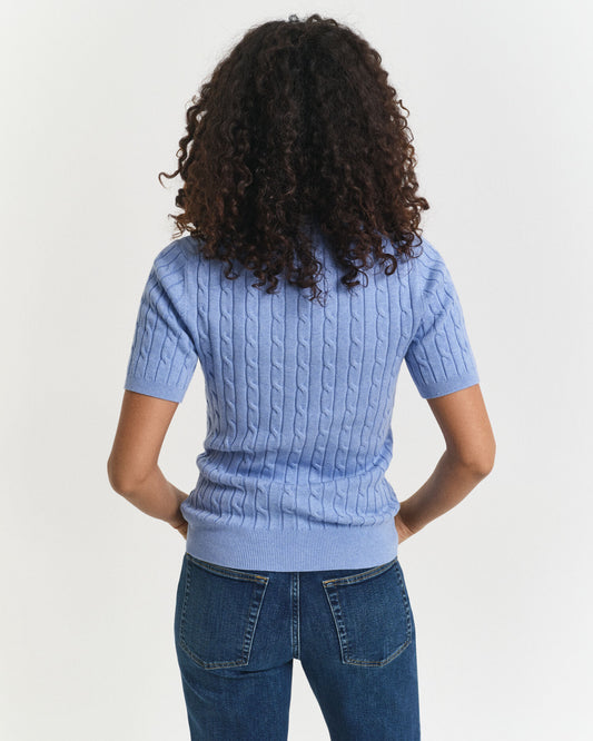 Pullover aus Stretch-Baumwolle mit Zopfmuster