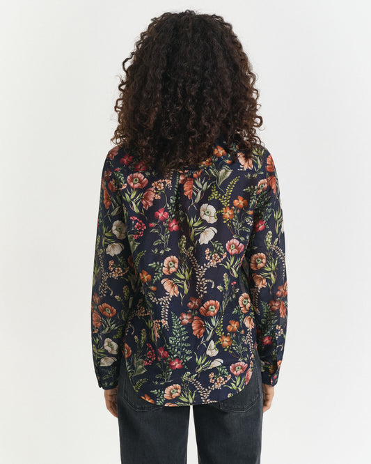 Regular Fit Hemd aus Baumwoll-Seide mit Blumenmuster