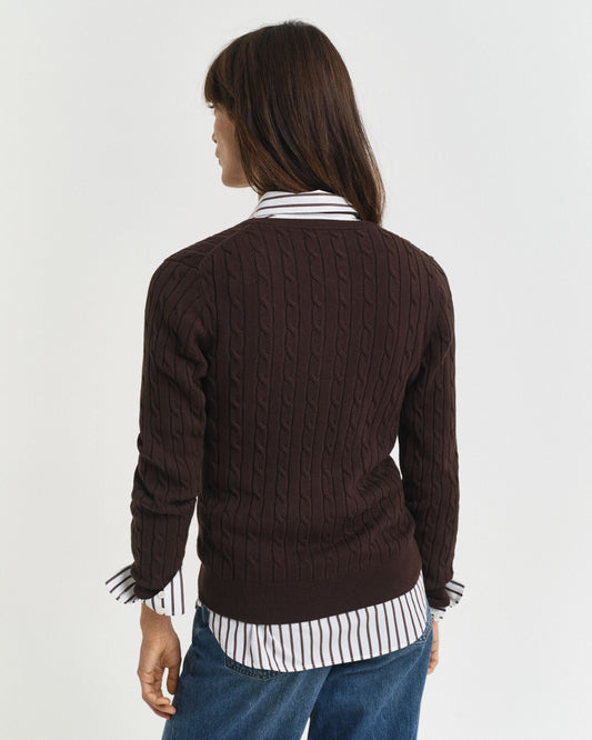Cardigan aus Stretch-Baumwolle mit Zopfmuster