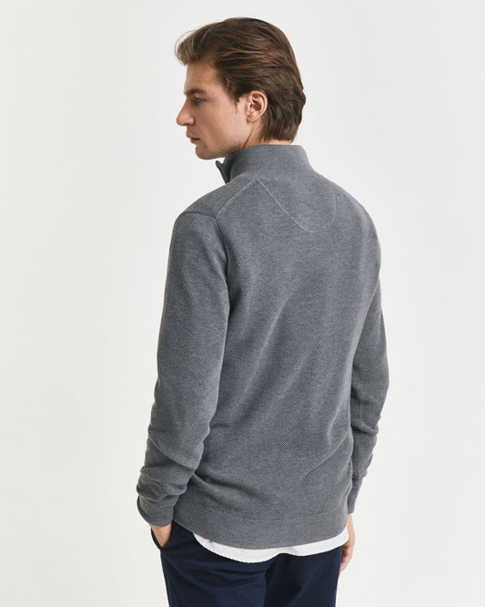 Baumwoll-Pikee-Half-Zip-Pullover