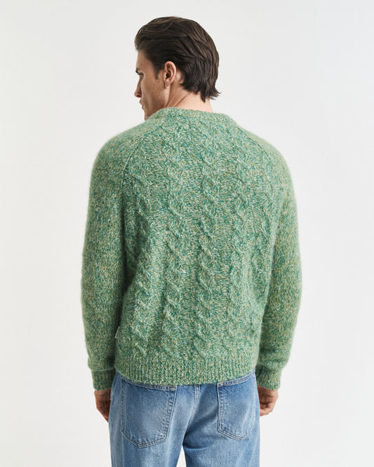 Zopfstrickpullover mit Rundhalsausschnitt