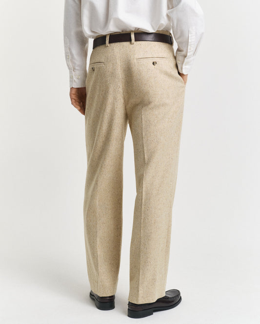 Relaxed Fit Nepps Fischgrat-Anzughose