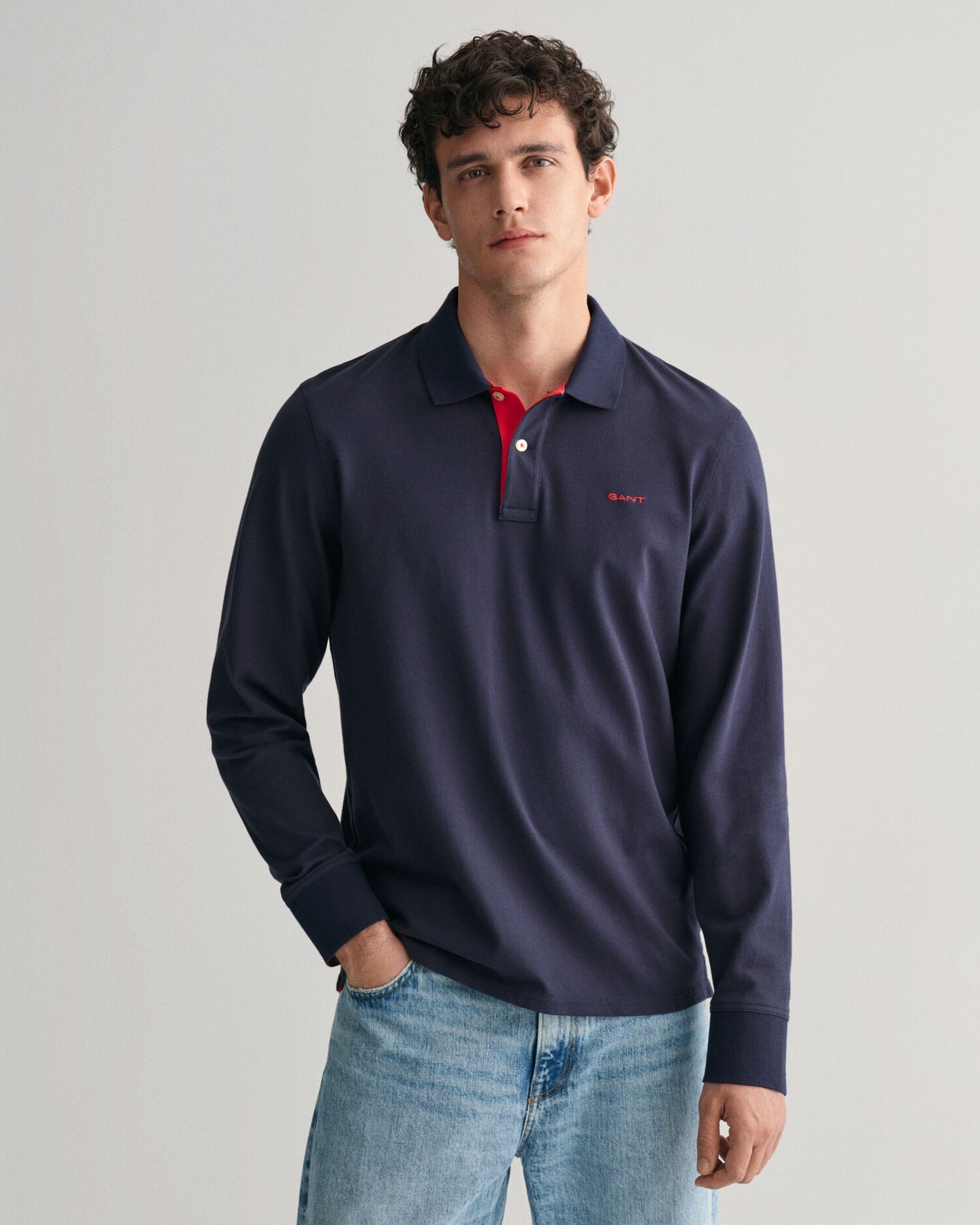 Kontrast-Piqué-Rugby-Polohemd