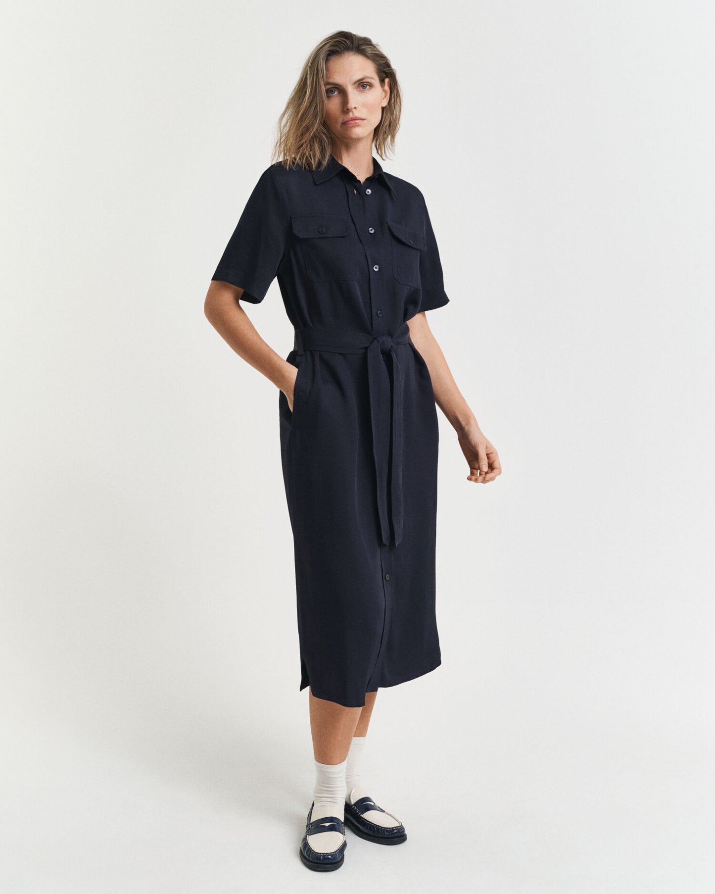 Hemdblusenkleid im Utility-Stil