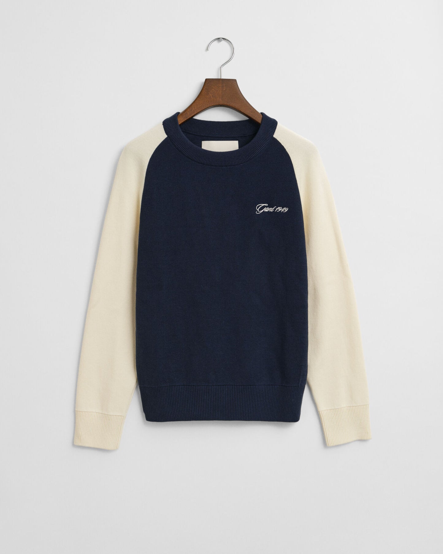 Farbblock-Pullover mit Rundhalsausschnitt