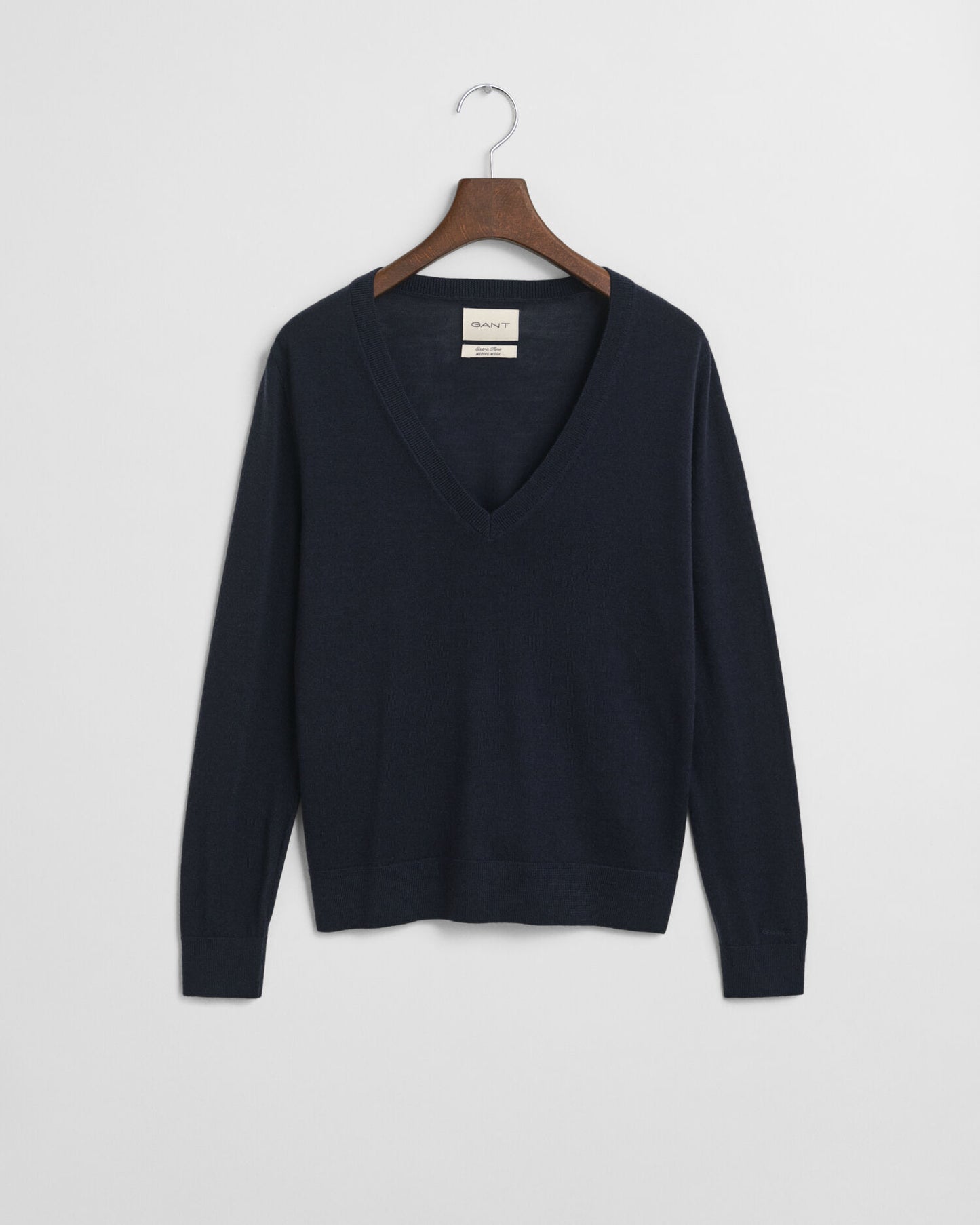 Pullover mit V-Ausschnitt aus extrafeiner Merinowolle