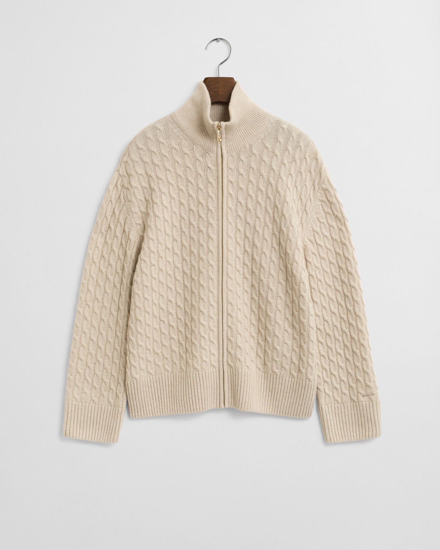 Cardigan zippé à côtes torsadées