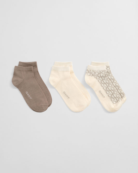 3er-Pack Monogramm-Knöchelsocken