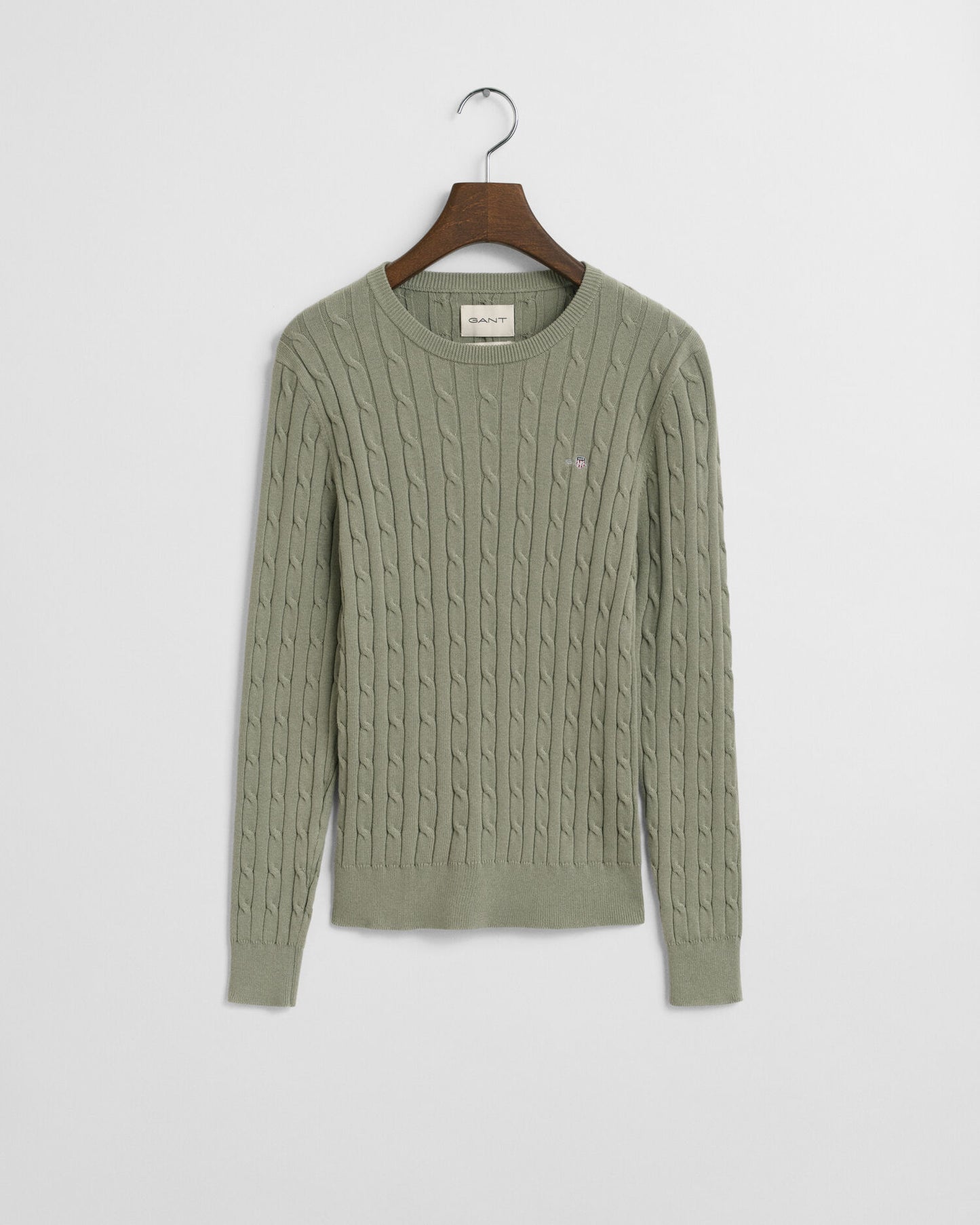Pull ras du cou en tricot torsadé de coton stretch