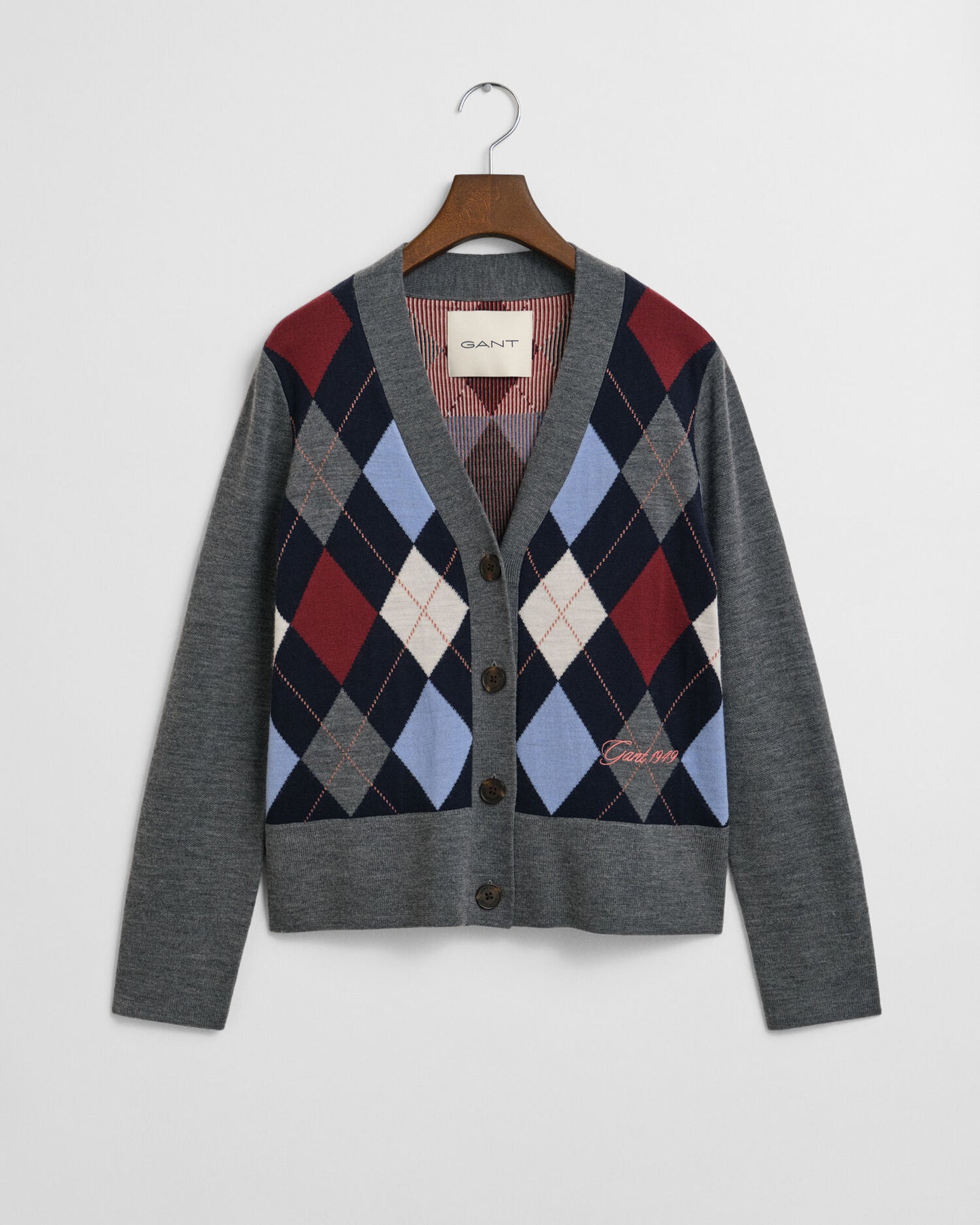 Argyle V-Ausschnitt Cardigan