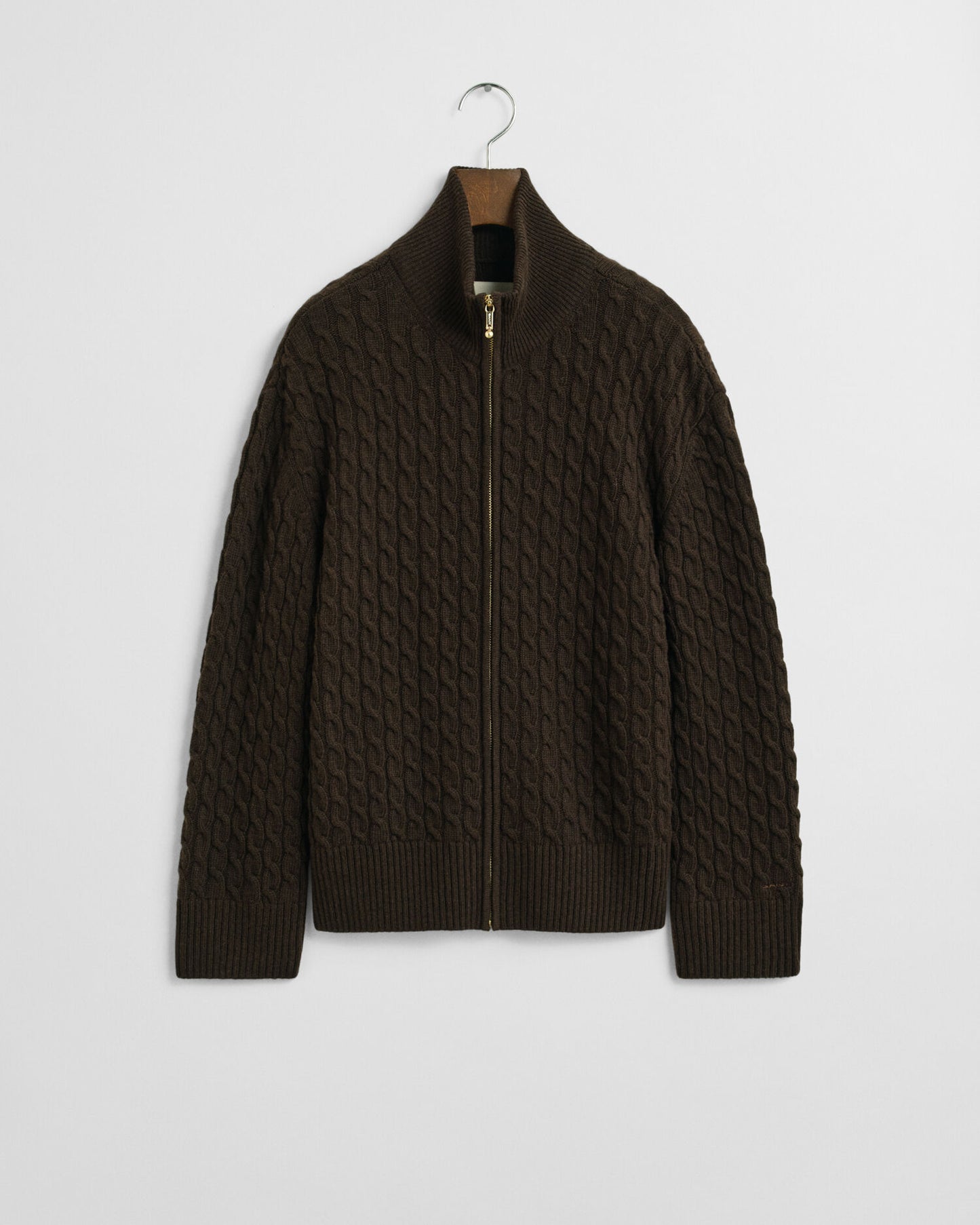 Cardigan zippé à maille torsadée