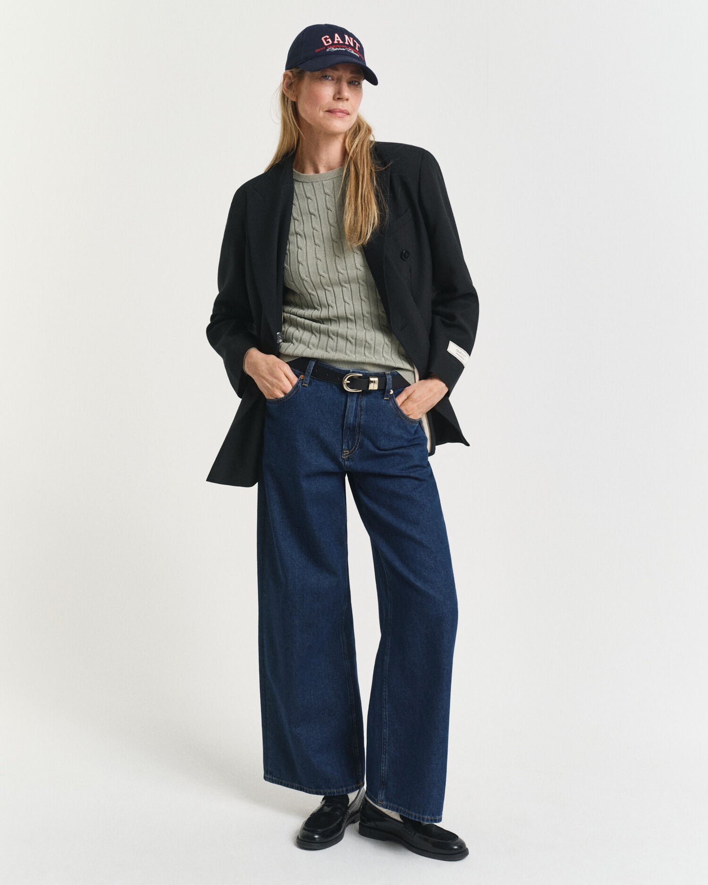 Pull ras du cou en tricot torsadé de coton stretch