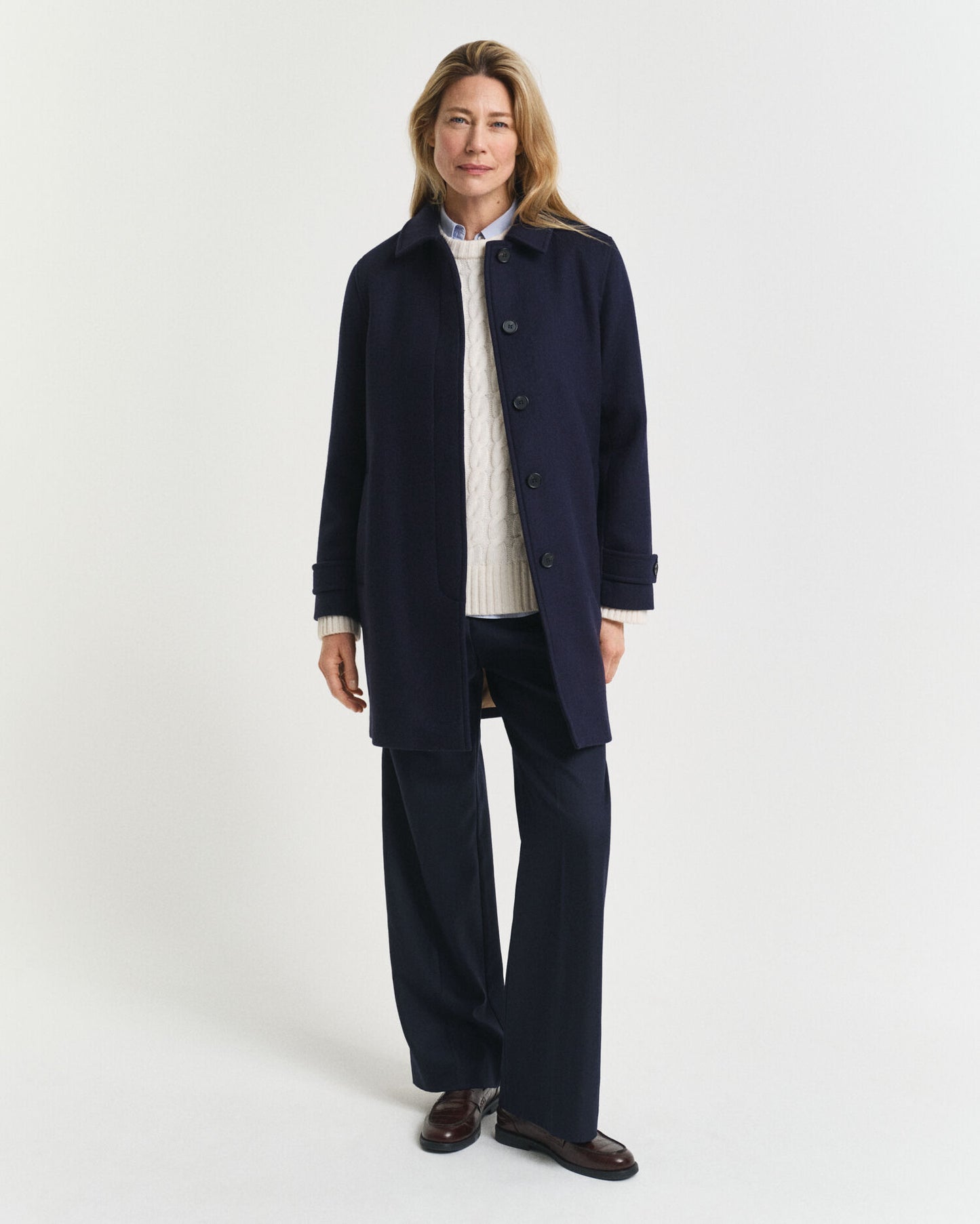 Manteau de voiture en mélange de laine