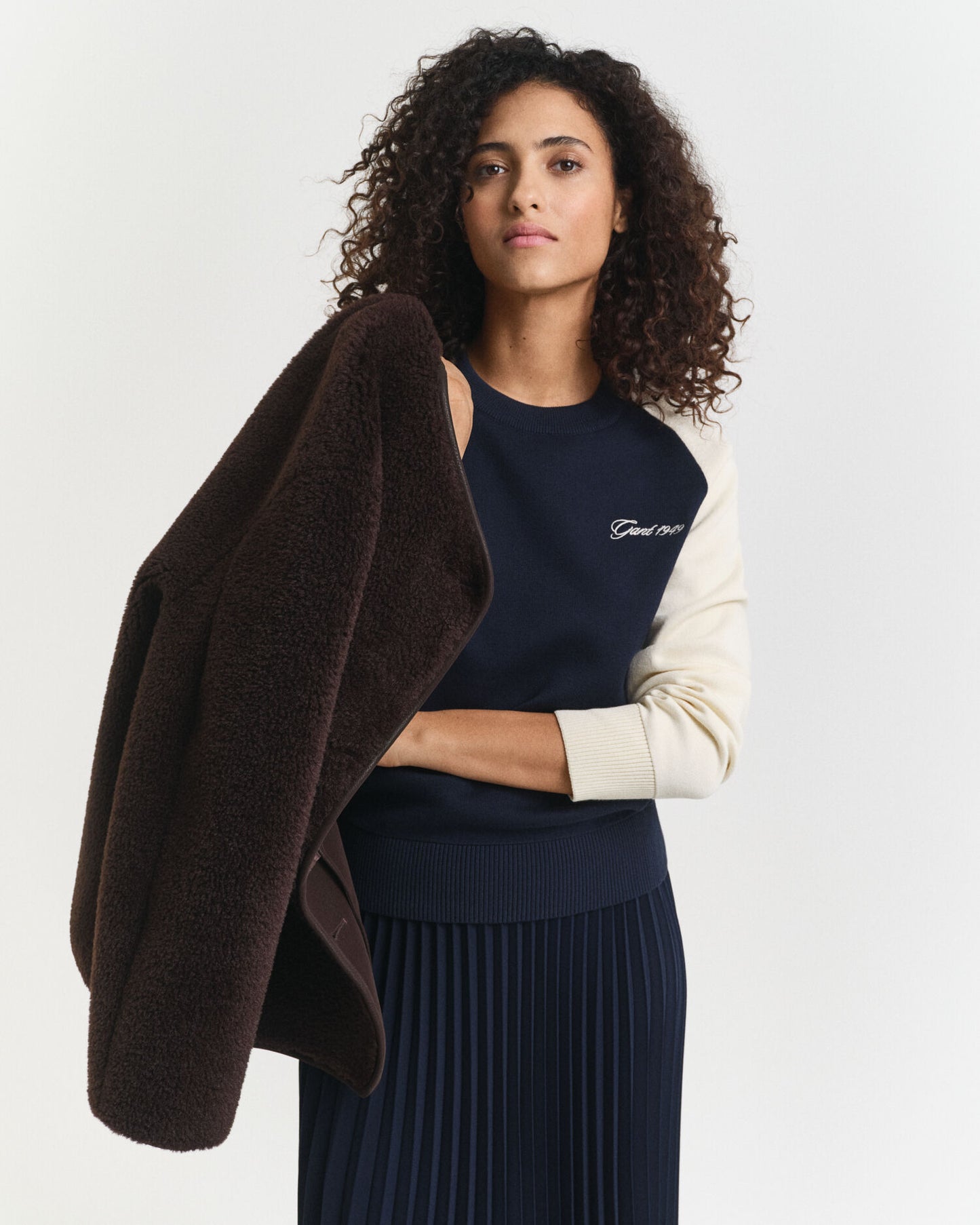 Color Block Crew-Neck-Pullover