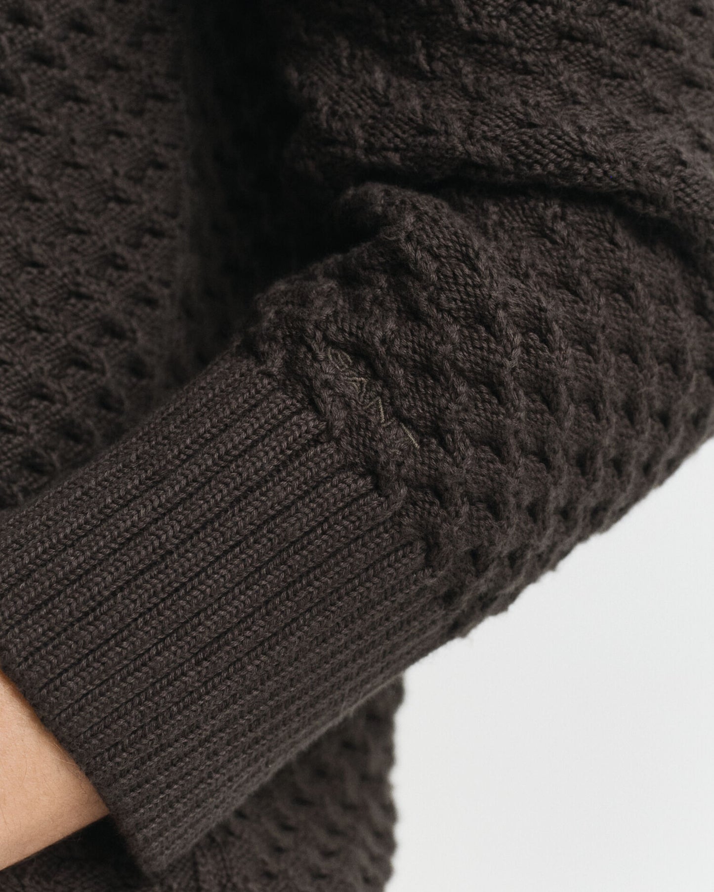 Strickpullover mit halbem Reißverschluss aus Baumwolle