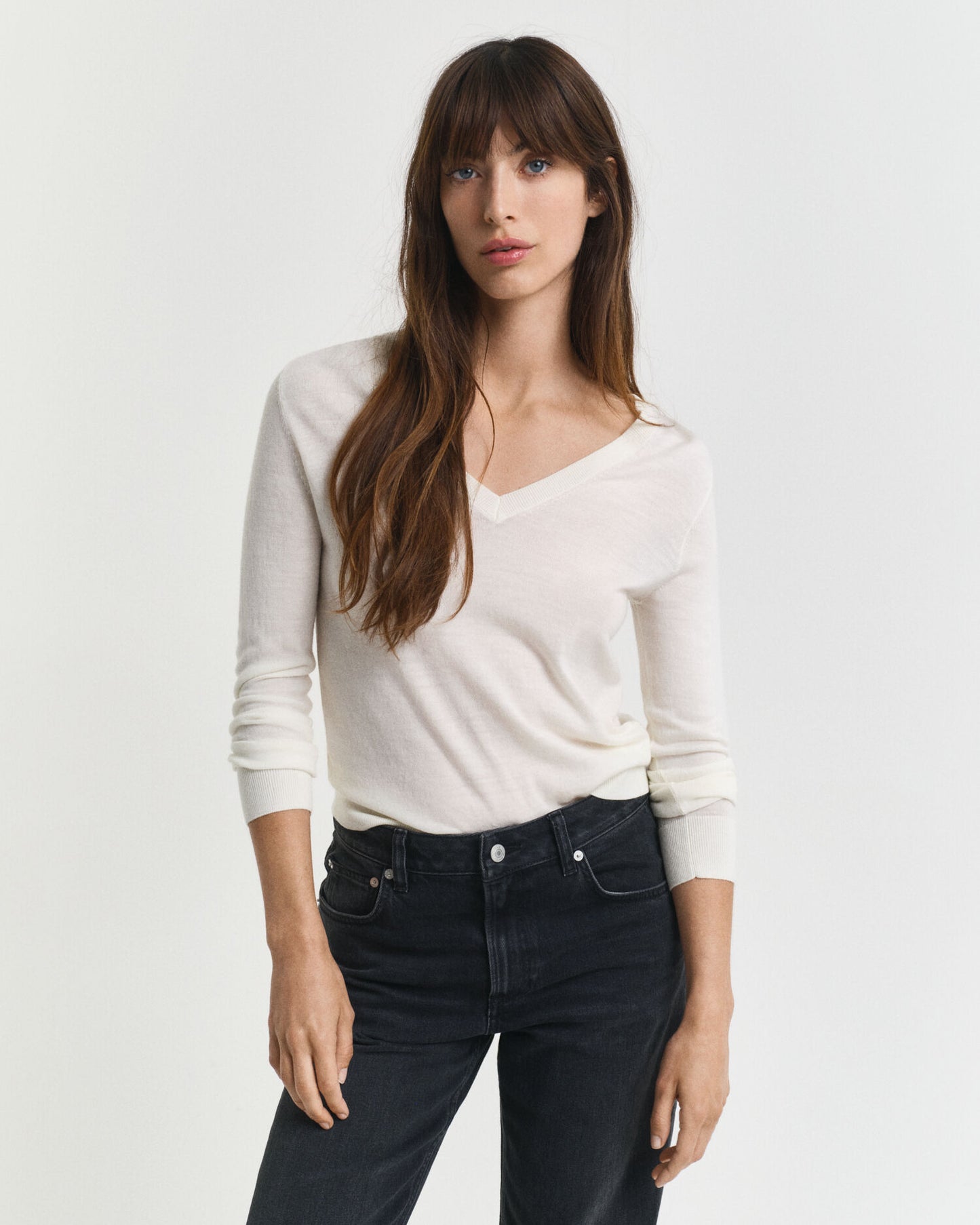 Pull col V en laine mérinos extra fine