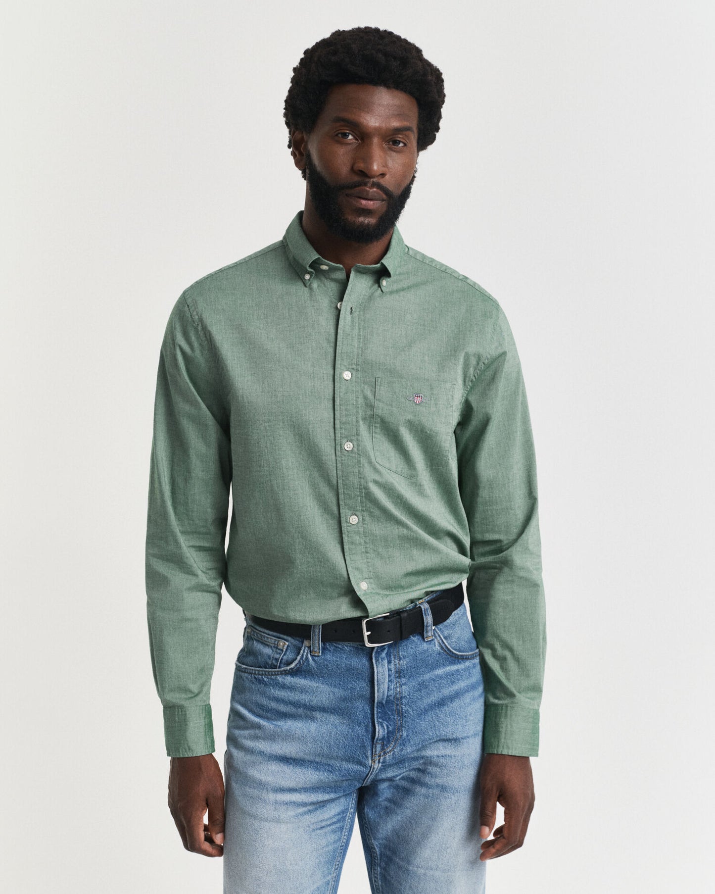 Chemise classique en popeline coupe droite