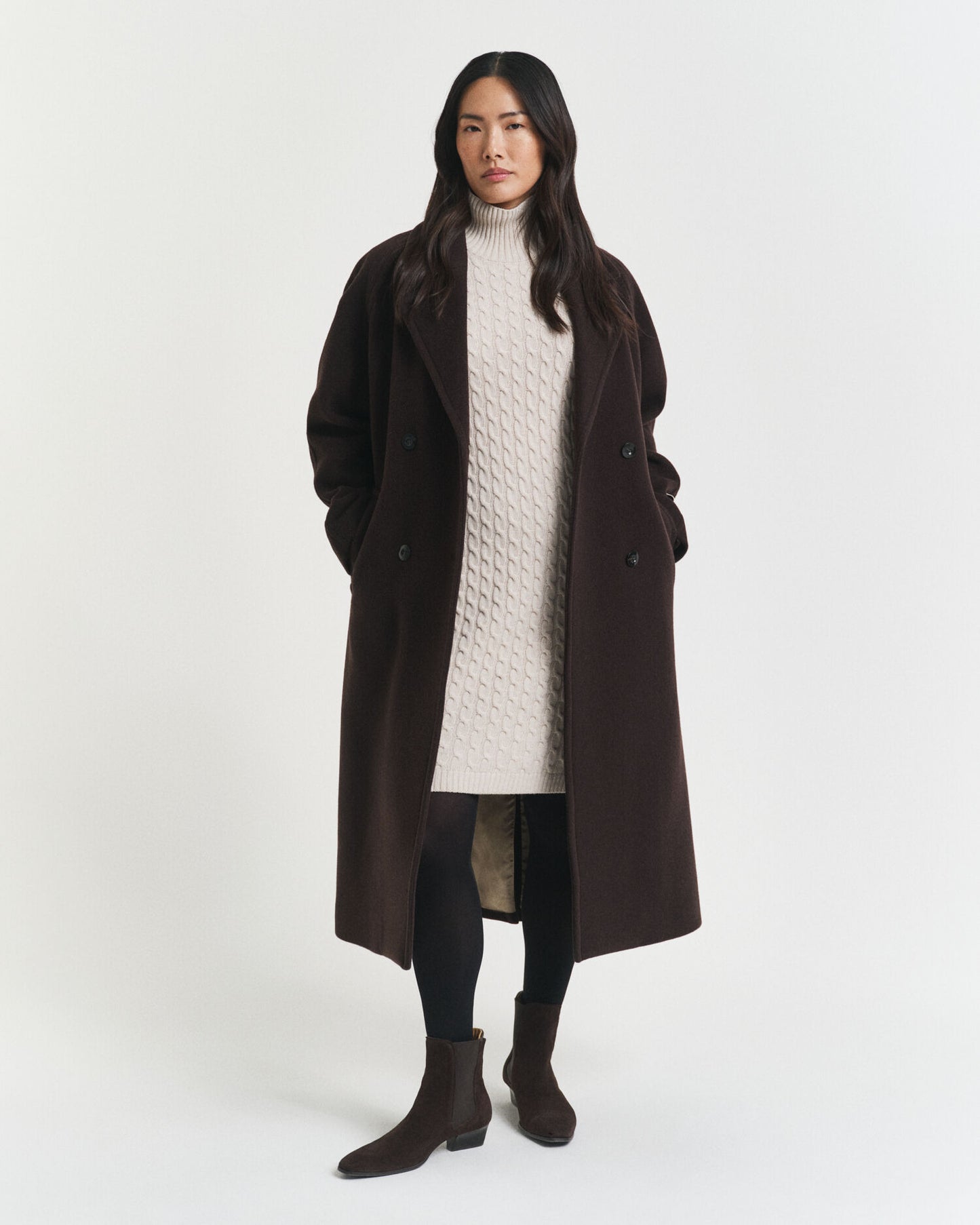 Robe en maille torsadée