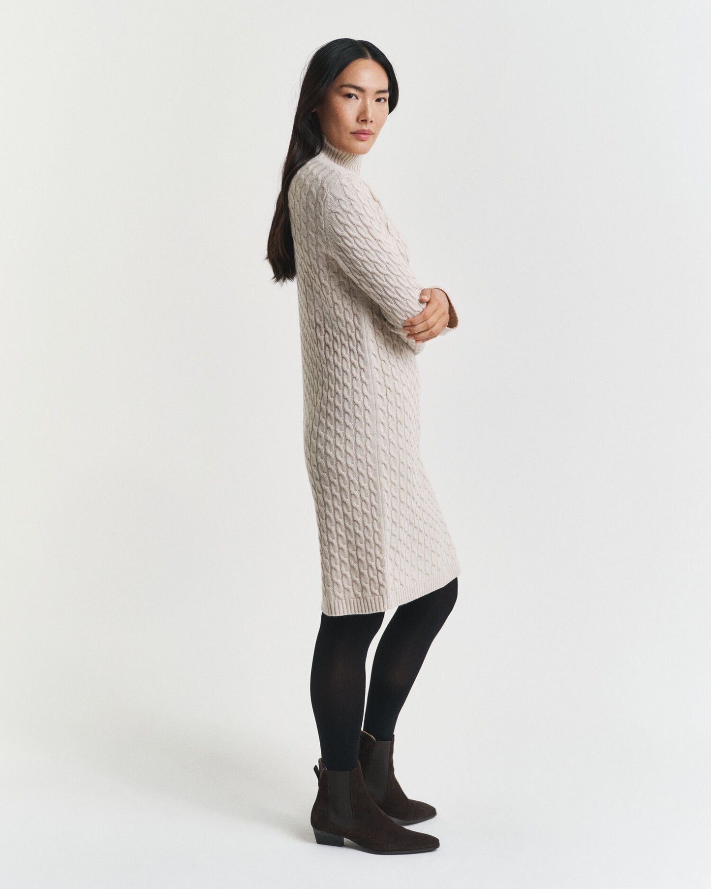 Robe en maille torsadée