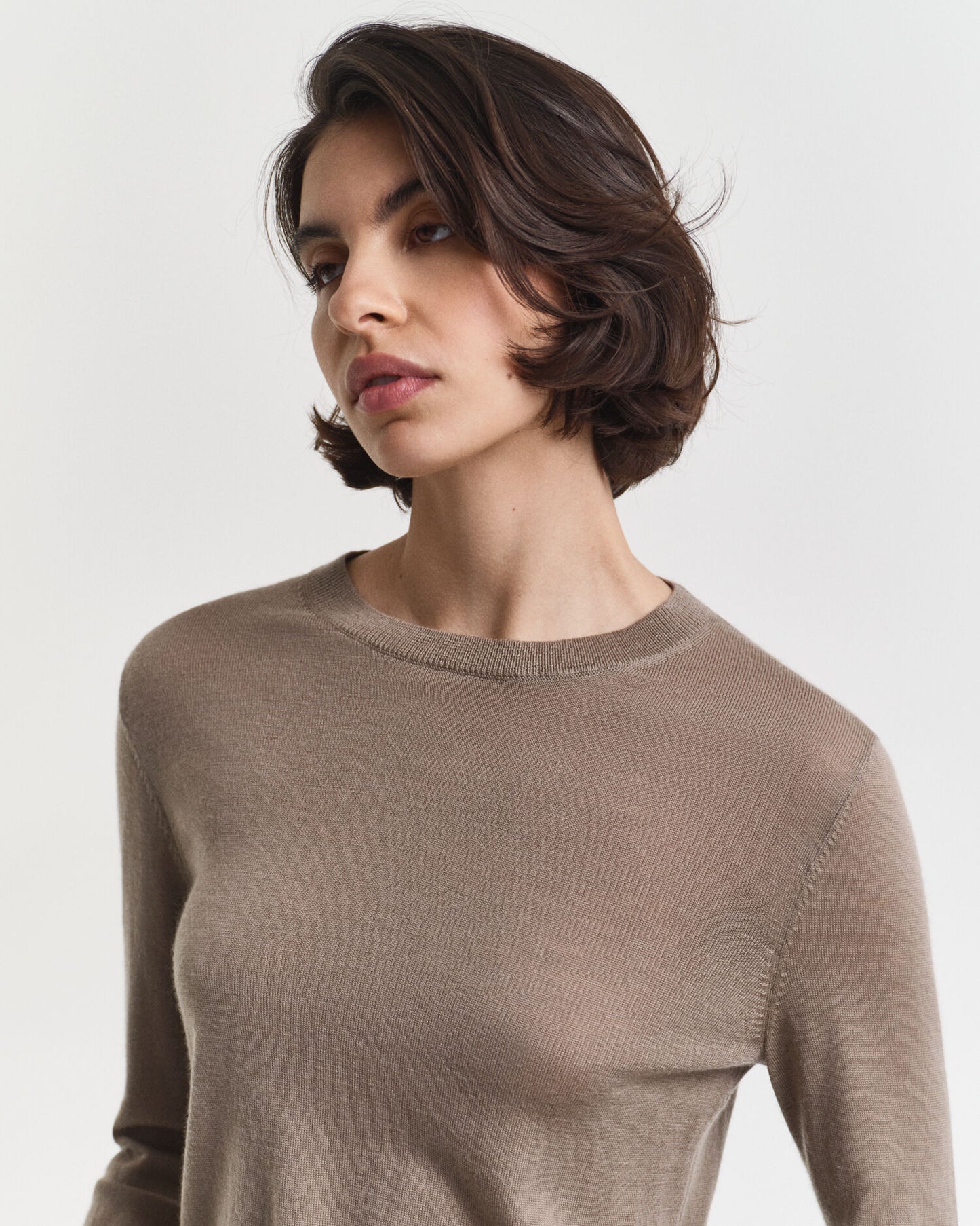 Pull ras du cou en laine mérinos extra fine