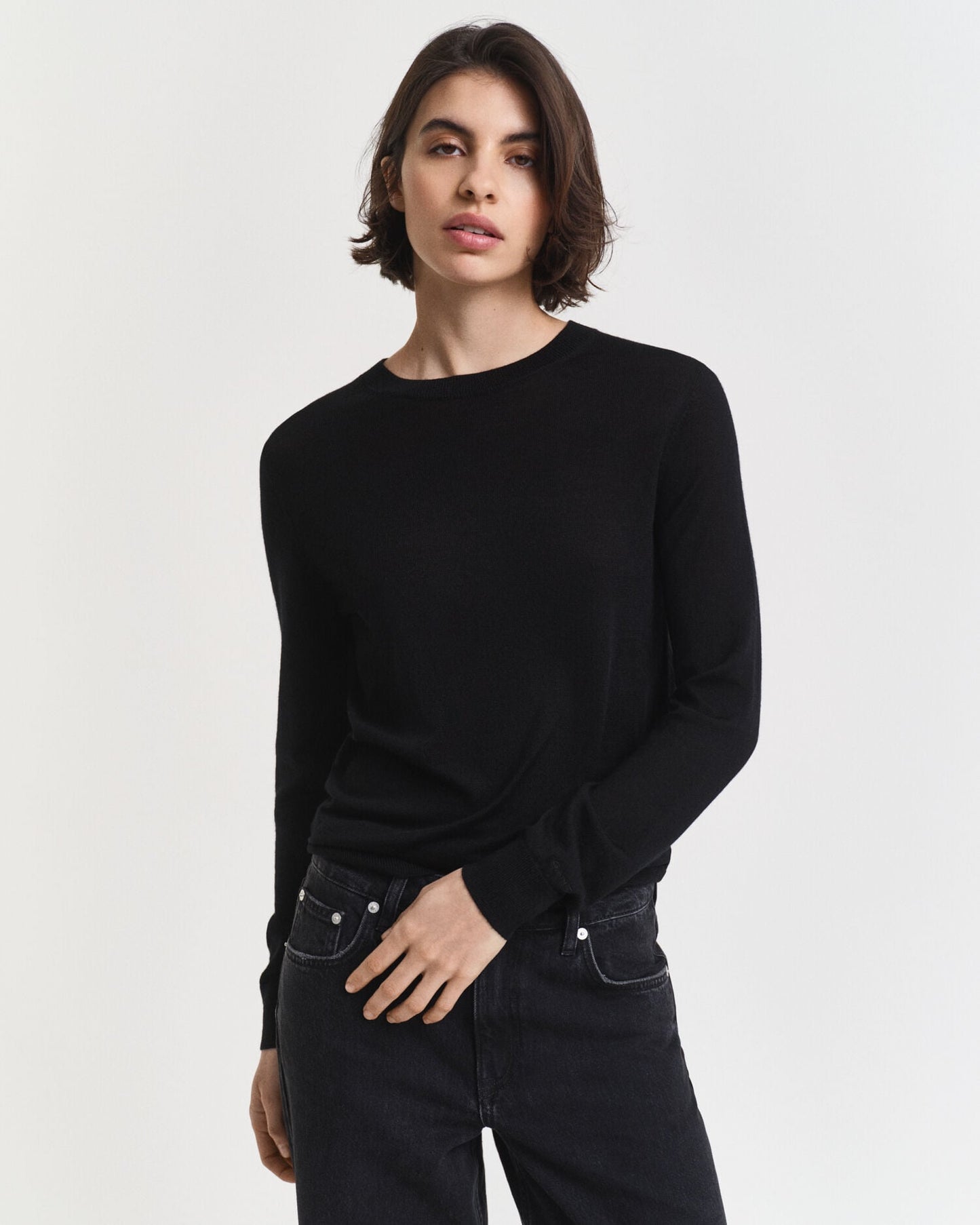 Pull col rond en laine mérinos extra fine