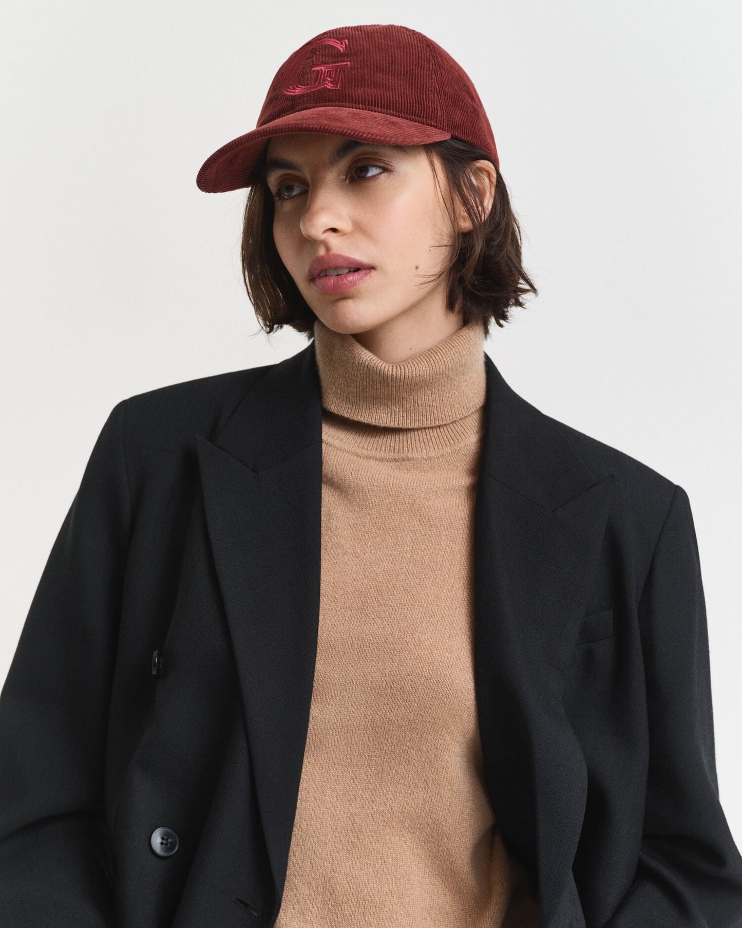 Casquette en velours côtelé brodé G