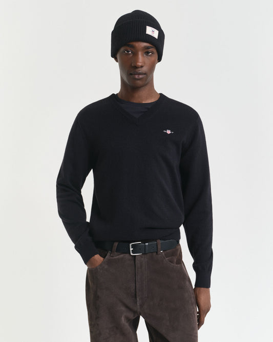 Feinste Lammlana-Pullover mit V-Ausschnitt